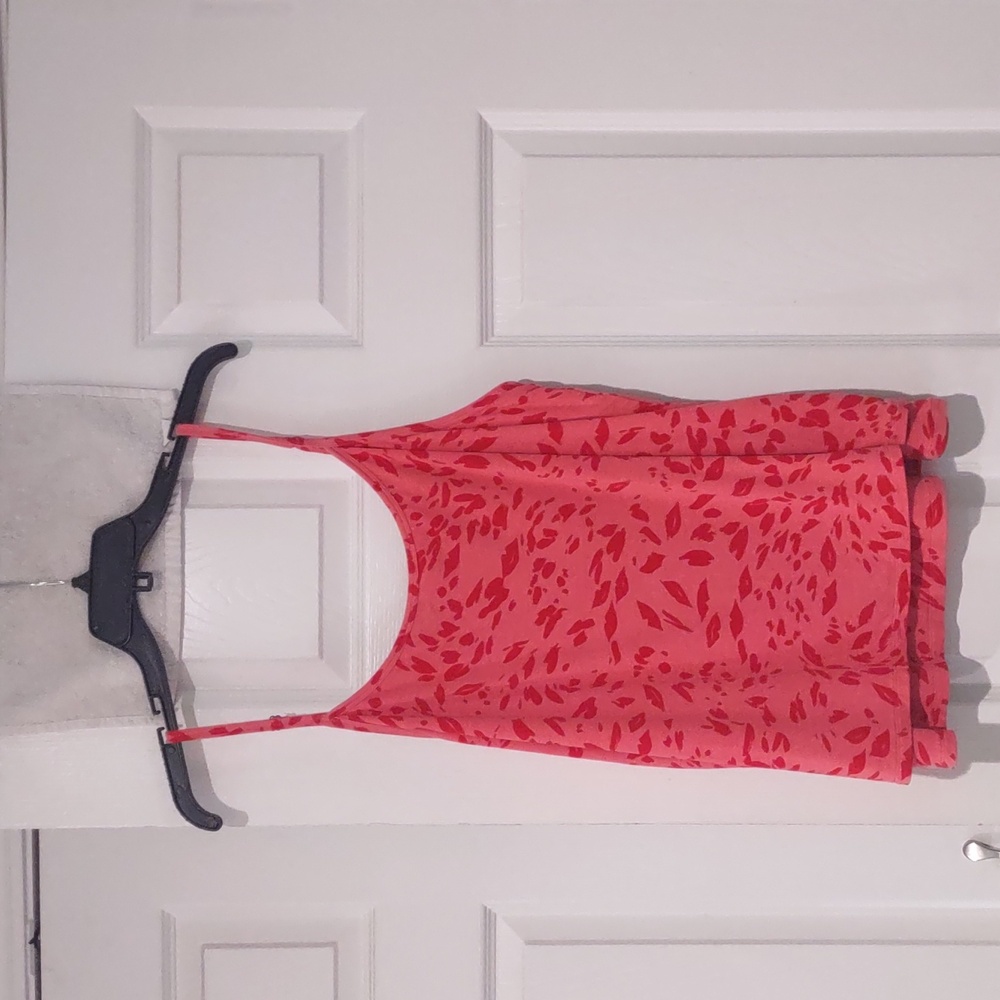 cabi 6386 Balcony Cami Pink And Red Size Large Adjustable Straps Double Layer